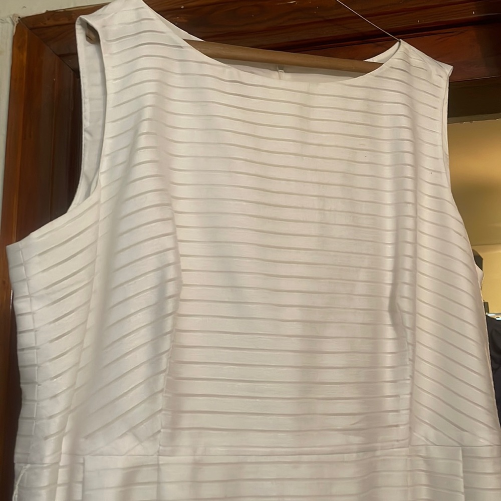 Anne Klein white horizontal striped dress 20W